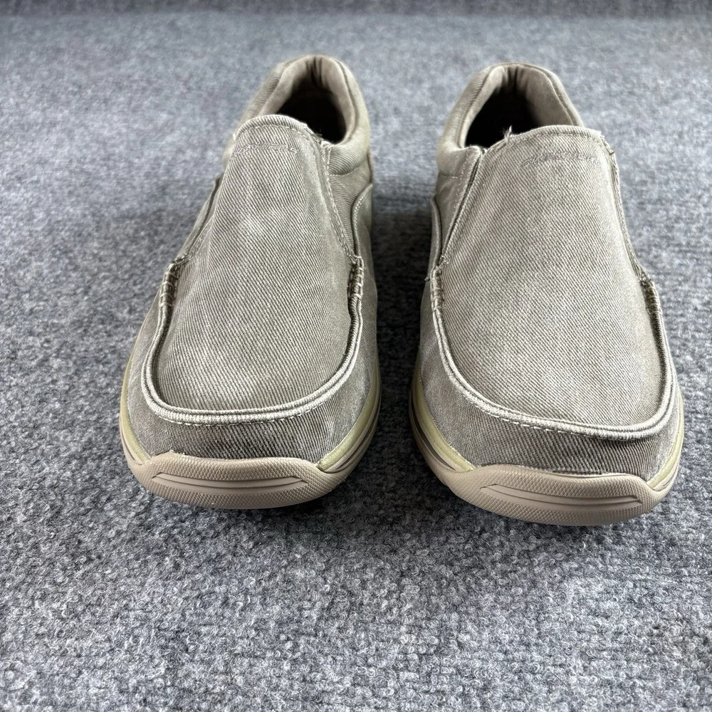 Skechers Loafers Men's 12 Gray Expected Avillo Relaxed Fit Memory Foam Canvas